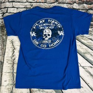 Kentucky Wildcats Play Hard Or Go‎ Home Skull Sz L